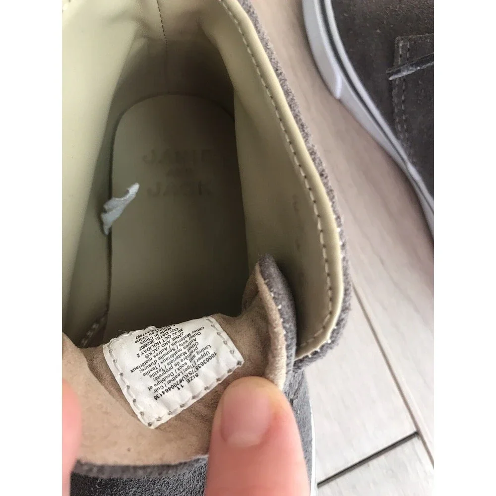 Janie and Jack boys toddlers boots shoes sneakers gray suede leather 11